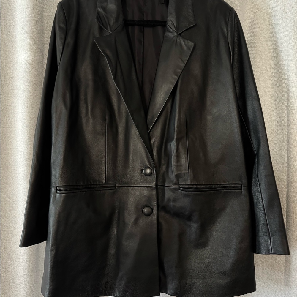 Reclaimed Vintage Black Leather Blazer